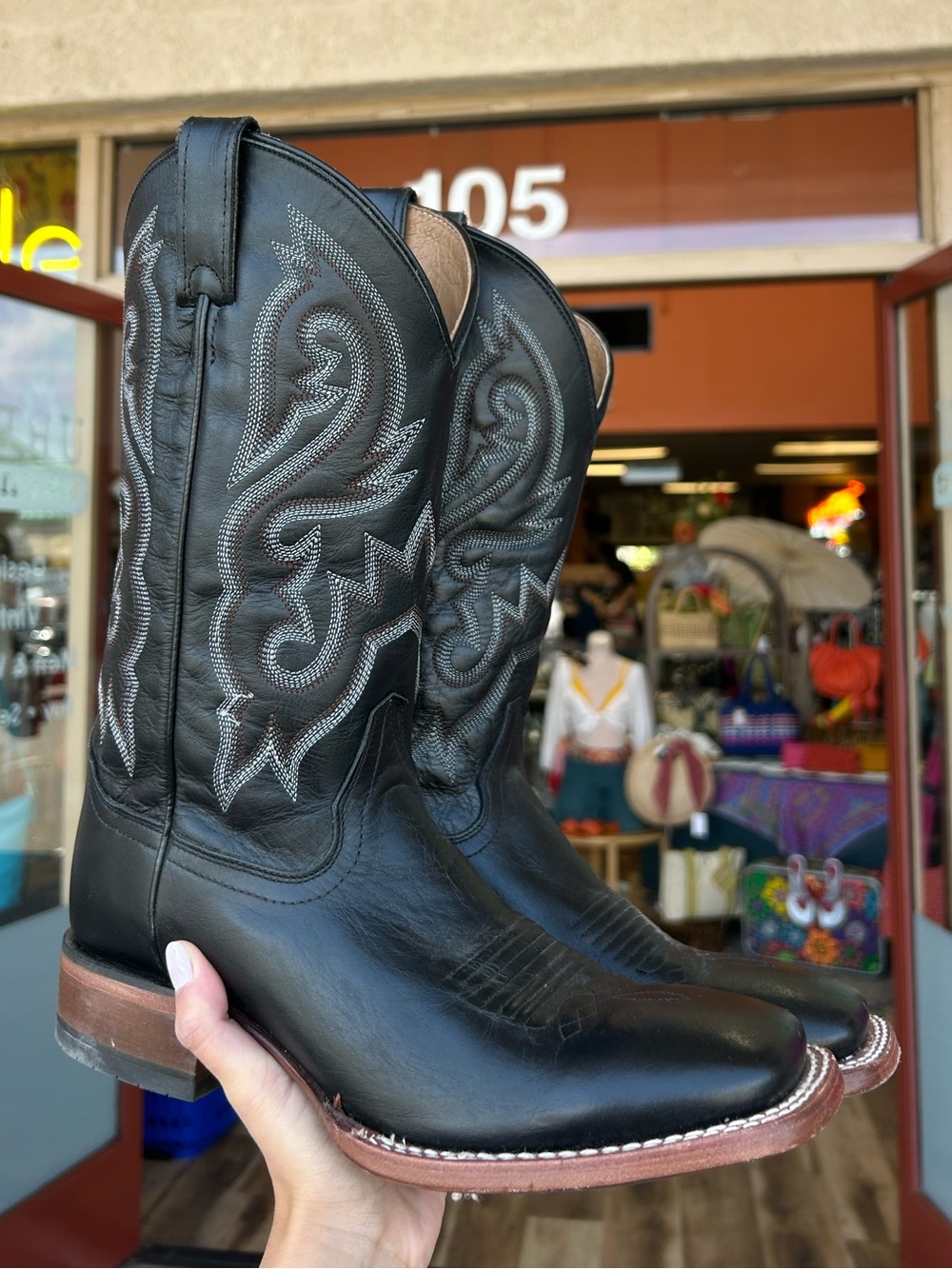 Cody James Black Leather Cowboy Boot